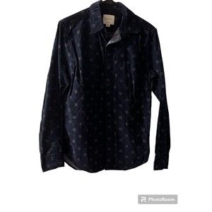 American Eagle Button Front Seriously Soft Paisley Shirg Mens Small Classic Fit